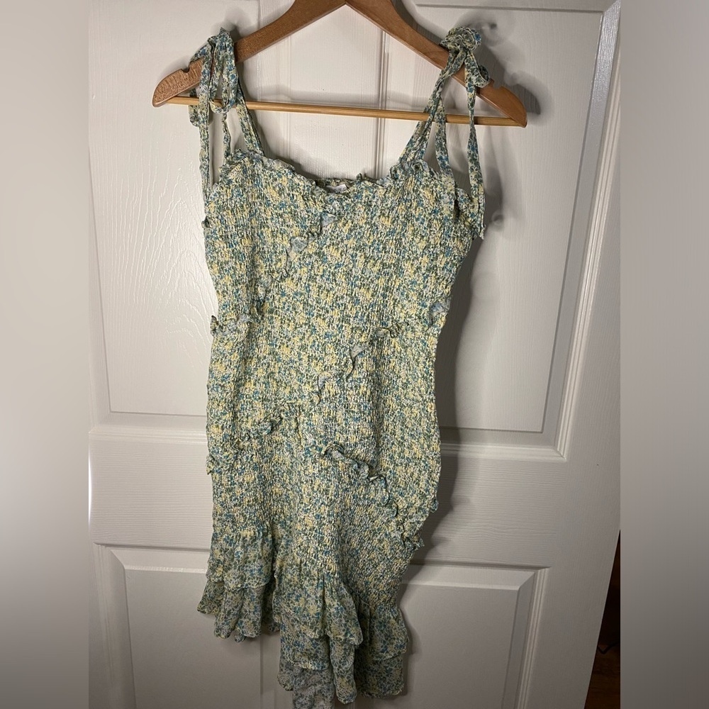 ASTR The Label Eastwick Dress NWOT – Yellow Green Floral, Boho Chic Cottagecore - Picture 7 of 12